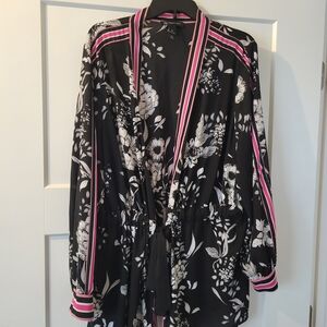 INC International Concepts Black and Pink Floral Tunic